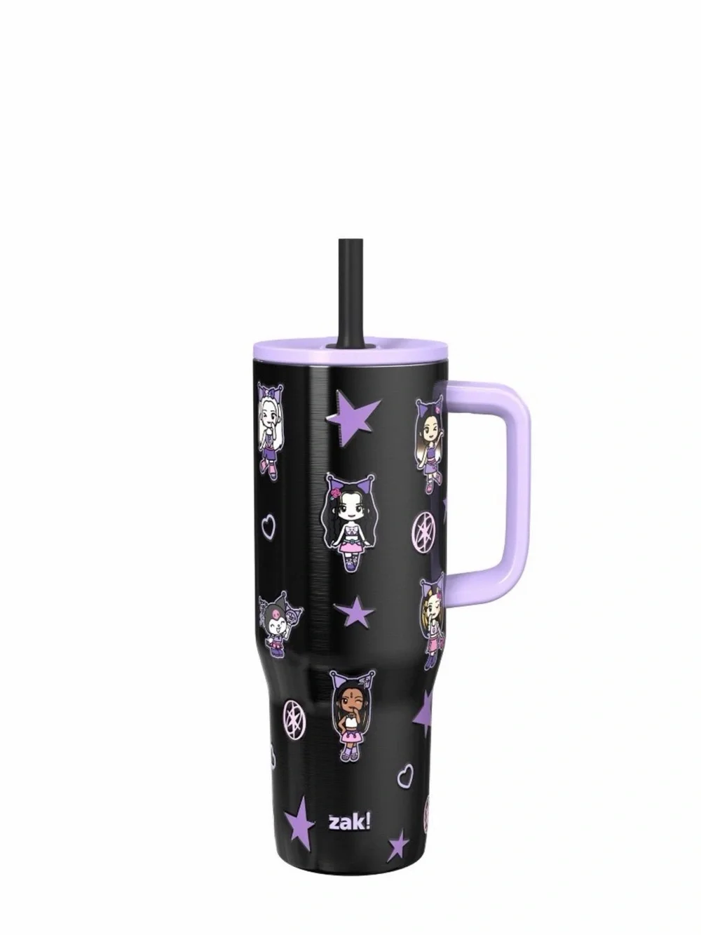Zak Designs Kuromi x Katseye 30oz Straw Tumbler Black